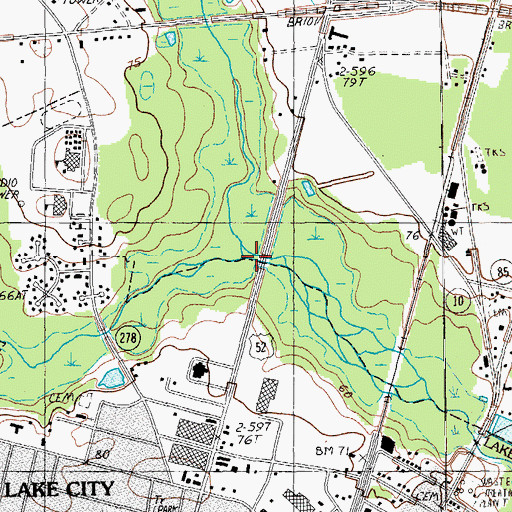 Topographic Map of Camp Branch, SC