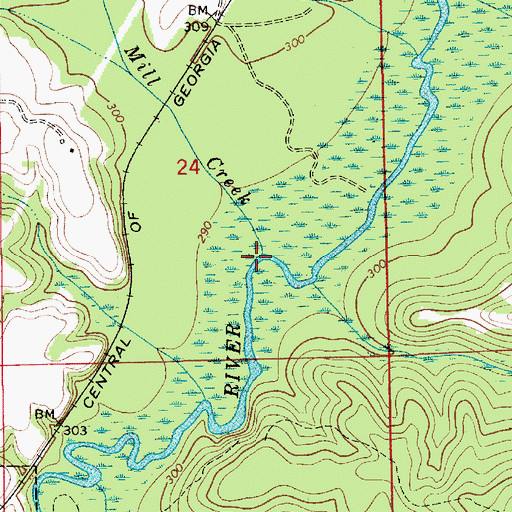 Topographic Map of Lynn Mill Creek, AL