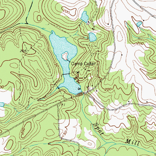 Topographic Map of Camp Coker, SC