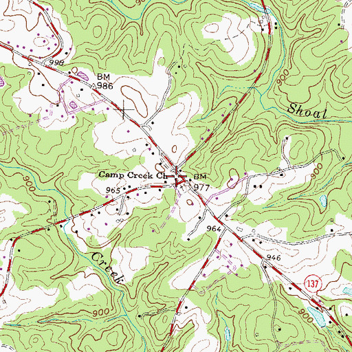 Topographic Map of Camp Creek Church, SC