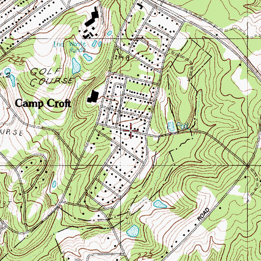 Topographic Map of Camp Croft, SC