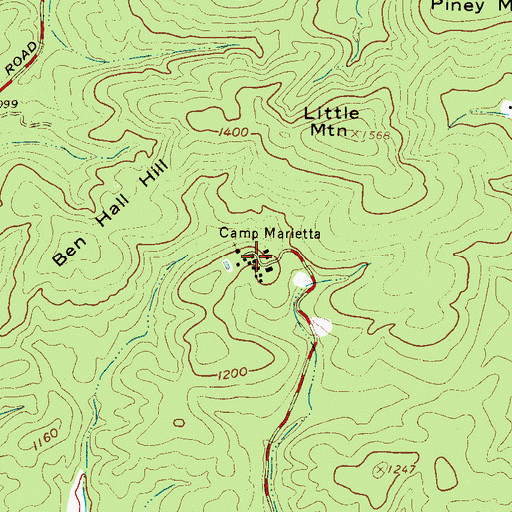 Topographic Map of Camp Marietta, SC