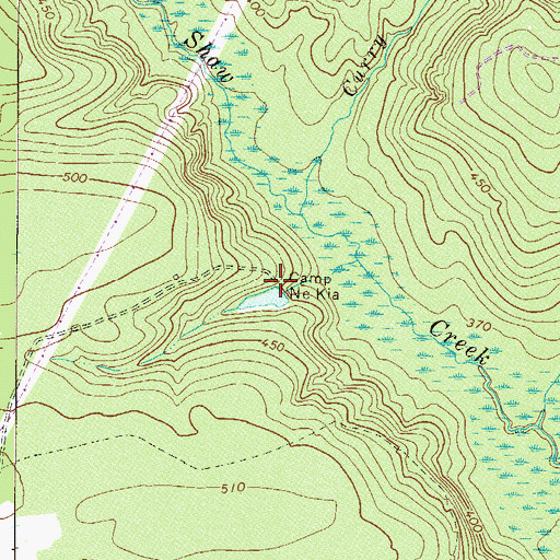 Topographic Map of Camp NeKia, SC