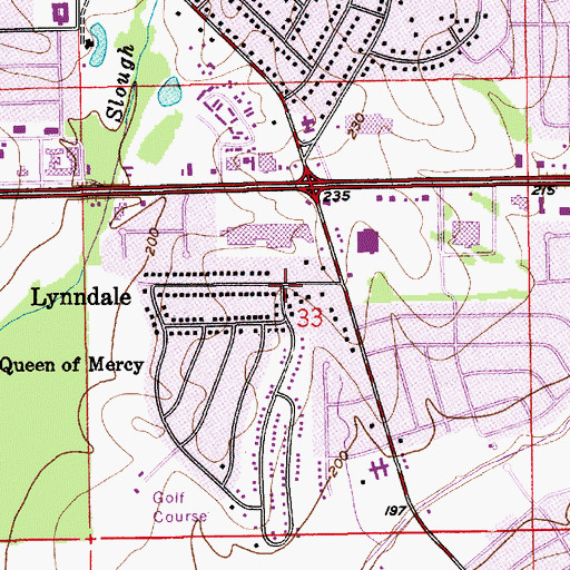 Topographic Map of Lynndale, AL
