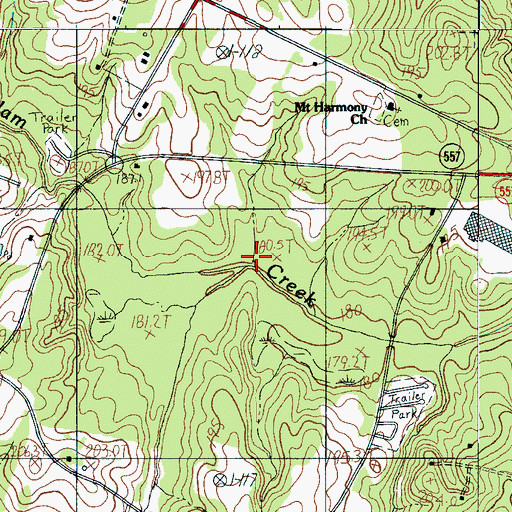 Topographic Map of Camp Run, SC