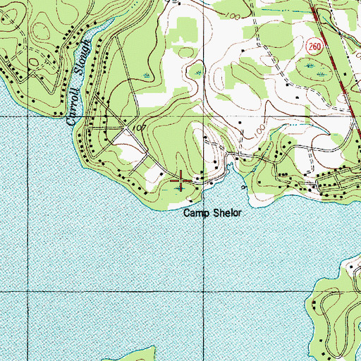 Topographic Map of Camp Shelor, SC