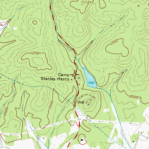 Topographic Map of Camp Stanley Harris, SC