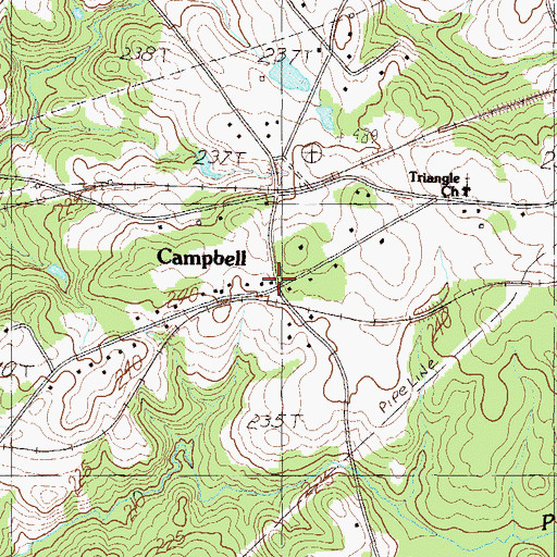 Topographic Map of Campbell, SC