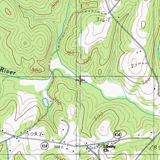 Topographic Map of Campbell Creek, SC