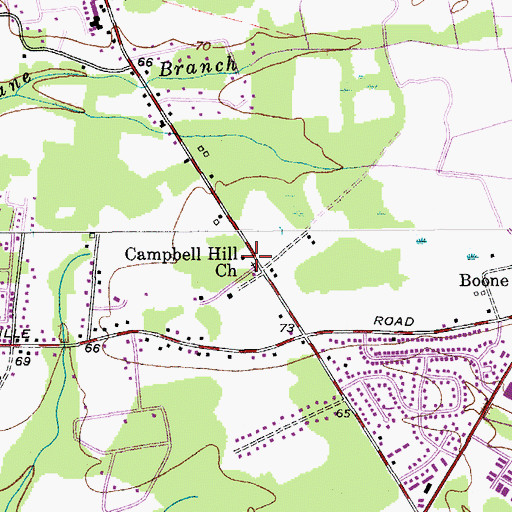 Topographic Map of Campbell Hill Church, SC