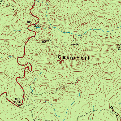 Topographic Map of Campbell Mountain, SC