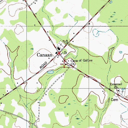 Topographic Map of Cana of Galilee Church, SC