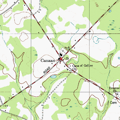 Topographic Map of Canaan, SC