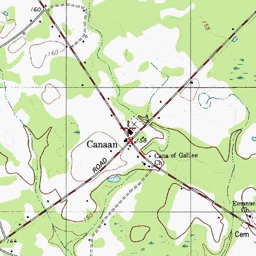 Topographic Map of Canaan Church, SC