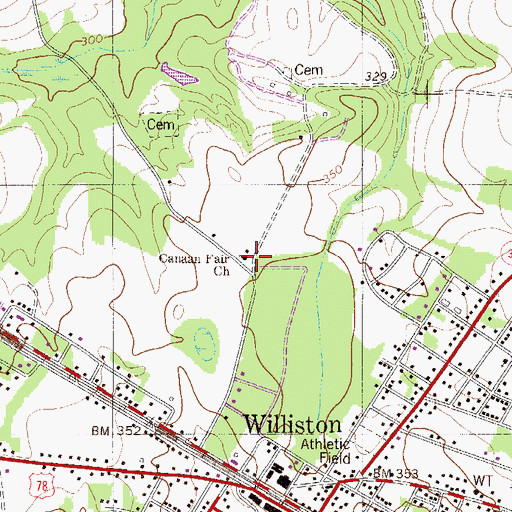 Topographic Map of Canaan Fair Church, SC