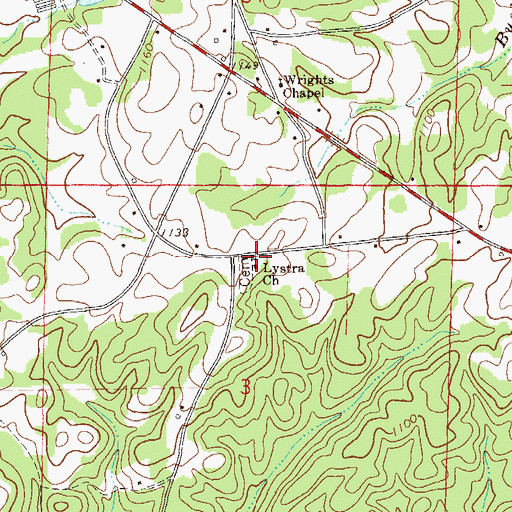 Topographic Map of Lystra Baptist Church, AL