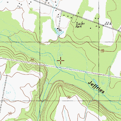 Topographic Map of Cane Branch, SC