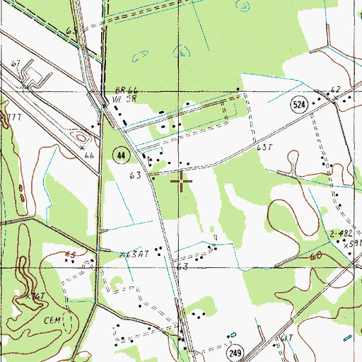 Topographic Map of Cane Branch Church, SC