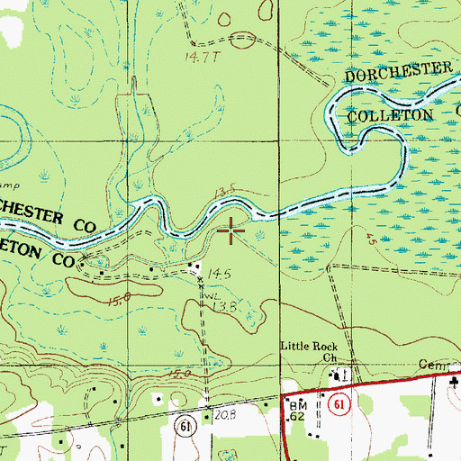 Topographic Map of Cane Island, SC