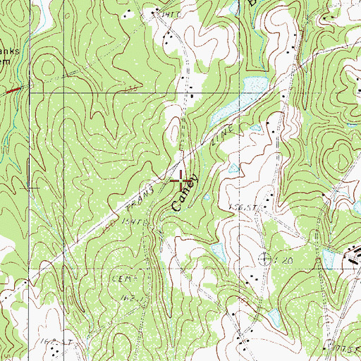 Topographic Map of Caney Branch School, SC