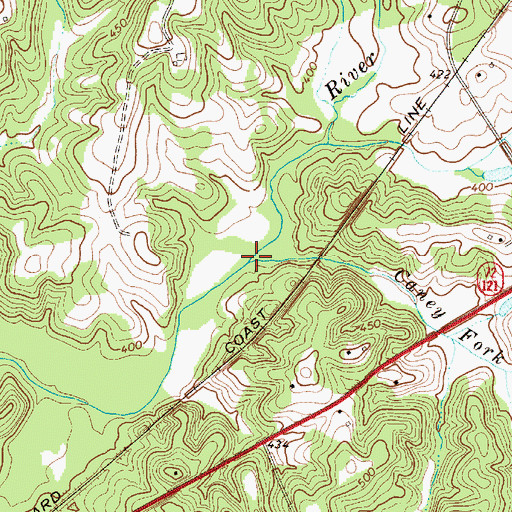 Topographic Map of Caney Fork Creek, SC