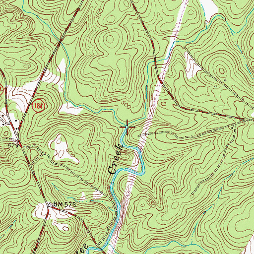 Topographic Map of Canoe Creek, SC