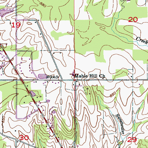 Topographic Map of Mable Hill Church, AL