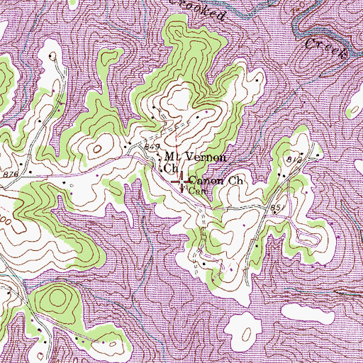 Topographic Map of Canon Church, SC