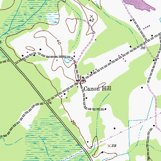 Topographic Map of Canon Hill, SC