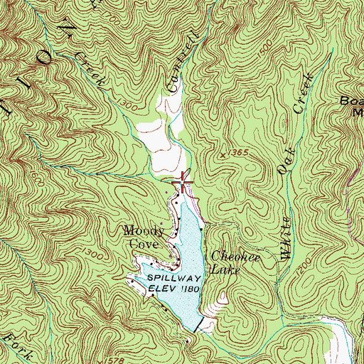 Topographic Map of Cantrell Creek, SC