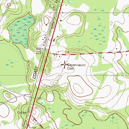 Topographic Map of Capernaum Cemetery, SC