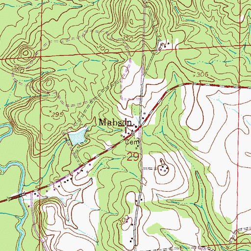 Topographic Map of Mabson, AL