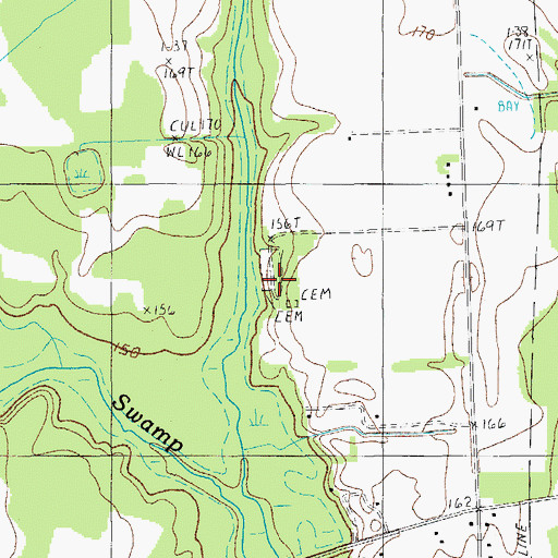 Topographic Map of Capers Cemetery, SC