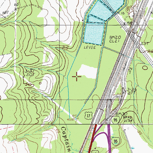 Topographic Map of Captain Bill Creek, SC