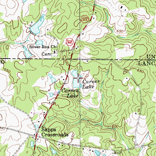Topographic Map of Carnes Lake, SC