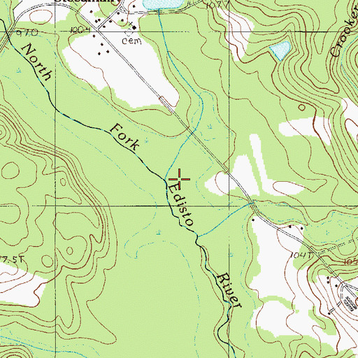 Topographic Map of Carneys Creek, SC
