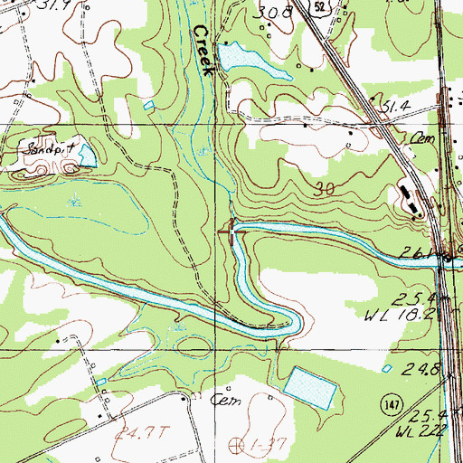 Topographic Map of Carter Creek, SC