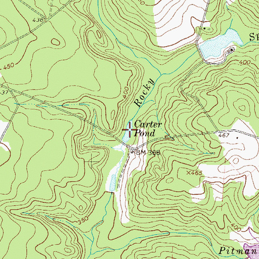 Topographic Map of Carter Pond, SC