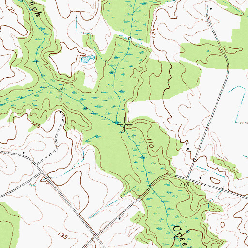 Topographic Map of Carters Branch, SC