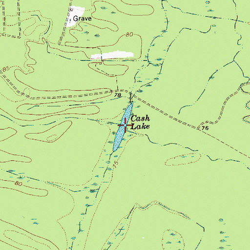 Topographic Map of Cash Lake, SC