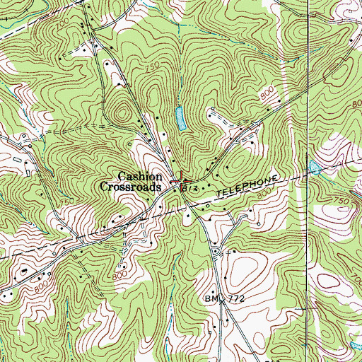 Topographic Map of Cashion Crossroads, SC