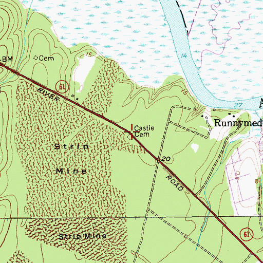 Topographic Map of Castle Cemetery, SC