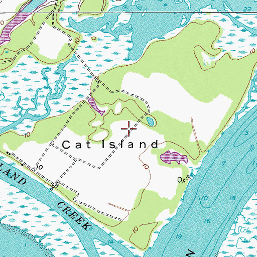 Topographic Map of Cat Island, SC