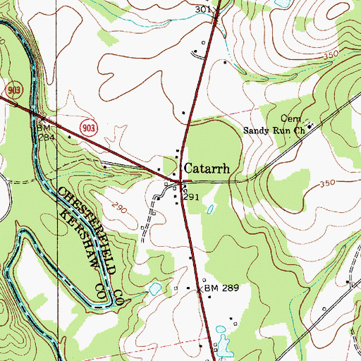 Topographic Map of Catarrh, SC