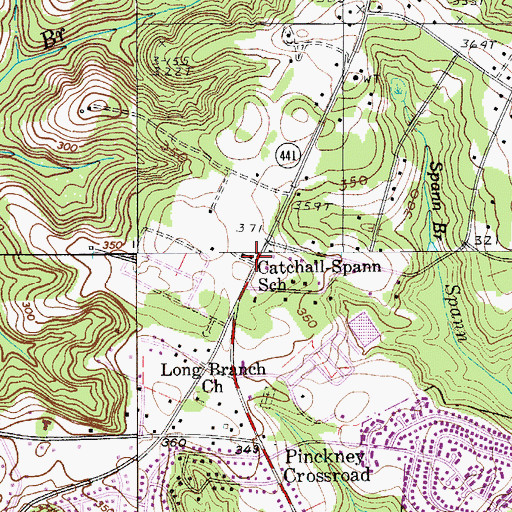 Topographic Map of Catchall Spann School, SC