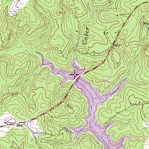 Topographic Map of Cater Branch, SC