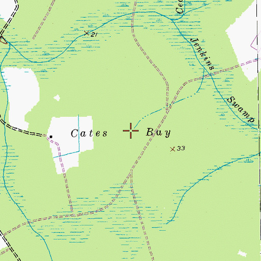 Topographic Map of Cates Bay, SC