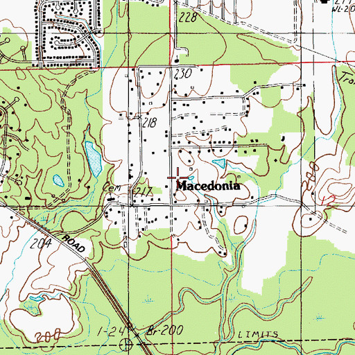 Topographic Map of Macedonia, AL