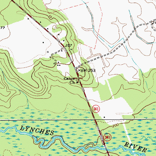 Topographic Map of Catoe Church, SC