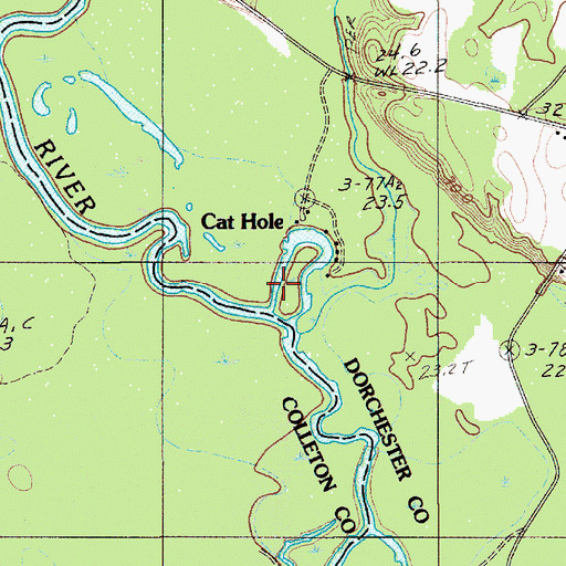 Topographic Map of Cattle Creek, SC